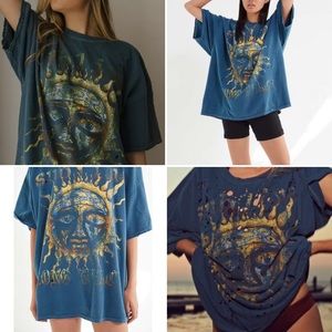 Sublime t shirt dress vintage 90s blue back grey medium small large